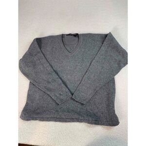 Britches Mens Wool Blend Knit V-neck Long Sleeve Pullover Gray Sweater Large